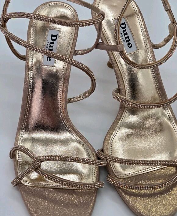 Dune London Shoes - Dune London Majesty Rose Gold Rhinestone Kitten Heel Sz 8 39EU NEW Glam Wedding